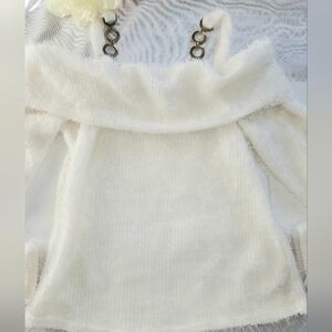 Chic Off-Shoulder Cream Sweater